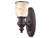 Elk Chadwick 1 Light Sconce in Oiled Bronze and Cappa Shell 66430 1 LED