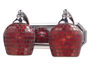 Elk 2 Light Vanity in Polished Chrome and Copper Mosaic Glass 570 2C CPR LED