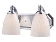 Elk 2 Light Vanity in Polished Chrome and Snow White Glass 570 2C SW LED