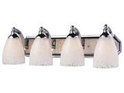 Elk 4 Light Vanity in Polished Chrome and Snow White Glass 570 4C SW LED