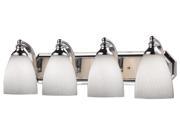 Elk 4 Light Vanity in Polished Chrome and Simply White Glass 570 4C WH LED