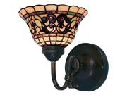 Tiffany Buckingham 1 Light Sconce In Vintage Antique With Tiffany Style Glass