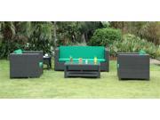 Coto de Casa 4 Pc Deep Seating Set in Java Coffee Canvas Buttercup