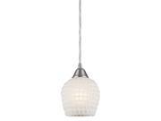 Elk Lighting Fusion 1 Light Pendant Satin Nickel 528 1WHT LED