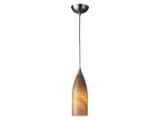 Elk Lighting Cilindro 1 Light Pendant Satin Nickel Cocoa Glass 522 1C LED