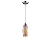 Elk Lighting Iridescence 1 Light Golden Pendant in Satin Nickel 10076 1GI LED