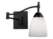 Celina 1 Light Swingarm Sconce In Dark Rust And Simple White Glass LED Offering Up To 800 Lumens 60 Watt Equivalent With Full Range Dimming. Includes An Eas