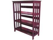 3 Tier Slatted Bookcase in Cherry Finish