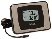 Indoor Outdoor Digital Thermometer in Black Silver