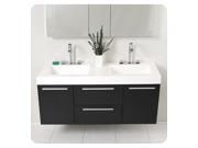 Opulento Modern Double Sink Bathroom Vanity w Medicine Cabinet