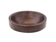 Small Round Skirted Vessel Hammered Copper Sink