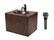 24 in. Hammered Copper Wall Mount Vanity and Faucet Package