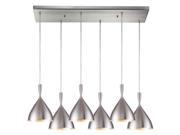 Elk Lighting Spun Aluminum 6 Light Pendant in Satin Nickel 17042 6RC ALM