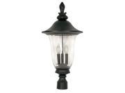 3 Light 27 in. Post Lantern Fluted Seed Glass