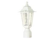 1 Light 14 in. Post Lantern Clear Seed Glass