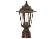 1 Light 14 in. Post Lantern Clear Seed Glass