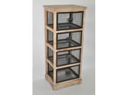 Wooden Cabinet with 4 Wire Drawers