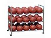 Sports Ball Cart Double Wide Three Level with Steel Frame