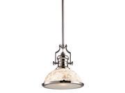 Elk Chadwick 1 Light Pendant Polished Nickel and Cappa Shell 66413 1 LED