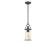 Elk Chadwick 1 Light Pendant in Oiled Bronze and Cappa Shell 66432 1 LED