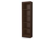 5 Shelf Narrow Bookcase in Chocolate Finish