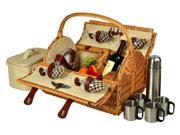 20 in. Picnic Basket for Four with Coffee Set
