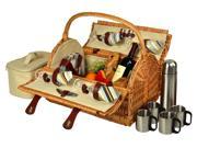Wicker Picnic Basket for Four with Coffee Set