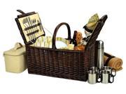 Picnic Basket for Four with Blanket and Coffee Set