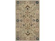 Rectangular Rug in Ivory and Beige 5 ft. L x 3 ft. W