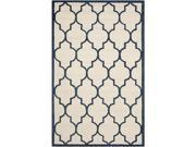Rectangular Rug in Ivory and Navy