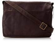Leather Messenger Bag w Padded Laptop Section Adjustable Strap Tan