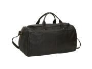 19 in. Long Leather Duffel Bag w U Shaped Top Opening Cafe