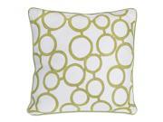 Rings Pillow in Green and White