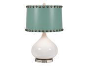 Table Lamp with Turquoise Drum Shade