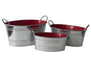3 Pc Tapered Oval Planter with Side Handles