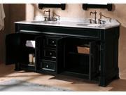 72 in. Double Vanity with White Carrara Marble Top in Black