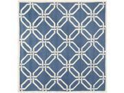 Square Rug in Ivory and Navy