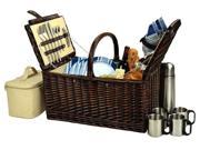 20 in. Hand Crafted Picnic Basket for Four with Coffee Set