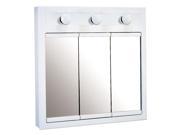Design House 532374 Concord White Gloss Lighted Medicine Cabinet Mirror with 3 Doors and 2 Shelves 24 Inches by 5 Inches by 30 Inches 532374