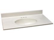 Design House 551069 Single Bowl Marble Vanity Top 31 Inch by 19 Inch White 551069