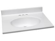 Design House 551333 Single Bowl Marble Vanity Top 31 Inch by 19 Inch Solid White 551333