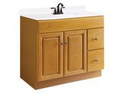 Design House 545178 Claremont Honey Oak Vanity Cabinet with 2 Doors and 2 Drawers 36 Inches by 18 Inches by 31.5 Inches 545178