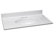 Design House 551382 Single Bowl Marble Vanity Top 37 Inch by 22 Inch Solid White 551382