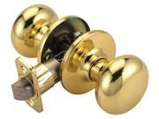 Latch Passage Door Knob in Polished Brass