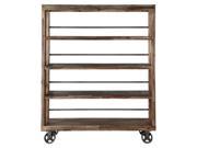 Wooden Bookcase with Casters