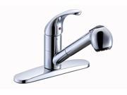 Jewel Faucets Single Loop Lever Kitchen Pull Out Spray Faucet Brushed Nickel
