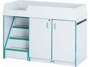Rainbow Accents Left Diaper Changing Table w Stairs in Teal Teal