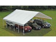 Extra Large Six Vehicle Canopy w White Cover 30 ft. W x 50 ft. D