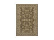 Traditional Floral Mocha Hand Tufted Wool Rug Zarin ZR 02 2 ft. 6 in. x 8.0 ft. Rectangle