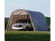 Medium Round Top Vehicle Shelter w Green or Grey Cover Gray